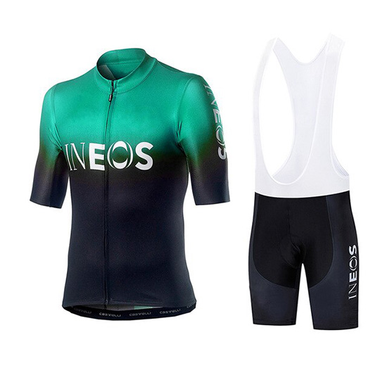 2019 Maillot Castelli Ineos Tirantes Mangas Cortas Negro Verde